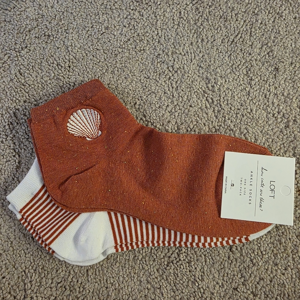 3for24 LOFT Shell Striped Ankle Socks